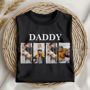 Custom Daddy Foto Collage Personalisiertes Geschen T-Shirt