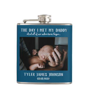 Custom Daddy Foto First Vatertag Flask Flachmann