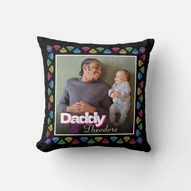 Custom Daddy & Kid Foto Keepake - Personalisiert Kissen (Vorderseite)