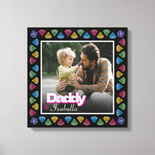 Custom Daddy & Me Foto Keepake - Personalisiert Leinwanddruck