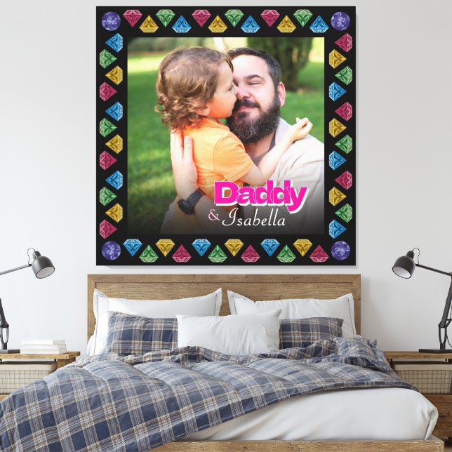 Custom Daddy & Me Foto Keepake - Personalisiert Leinwanddruck (Insitu (Schlafzimmer))