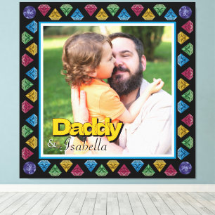 Custom Daddy & Me Foto Keepake - Personalisiert Leinwanddruck