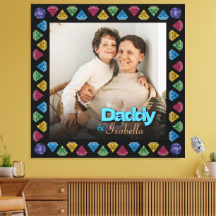 Custom Daddy & Me Foto Keepake - Personalisiert Leinwanddruck
