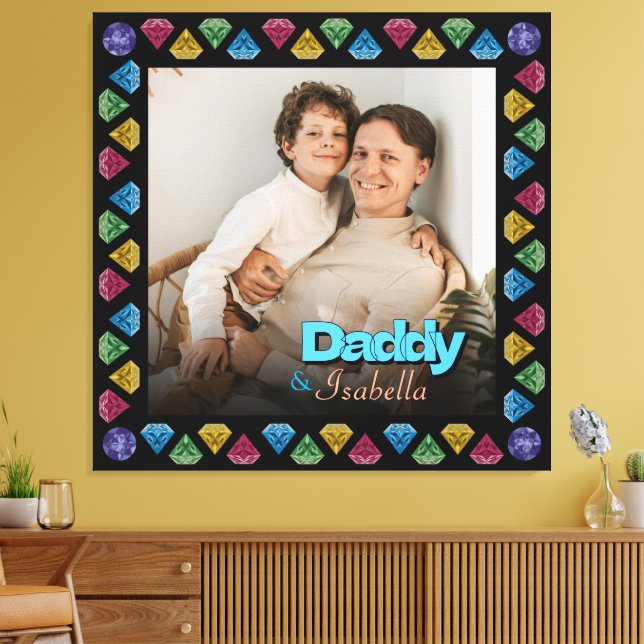 Custom Daddy & Me Foto Keepake - Personalisiert Leinwanddruck (Insitu (Wohnzimmer))