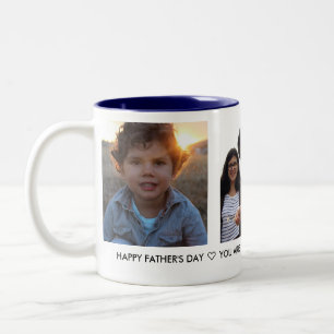 Custom Daddy Vatertag Foto Collage Zweifarbige Tasse