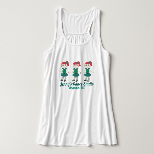 Custom Dance School Studio Steche Tanzlehrerin Gir Tank Top (Design Vorderseite)