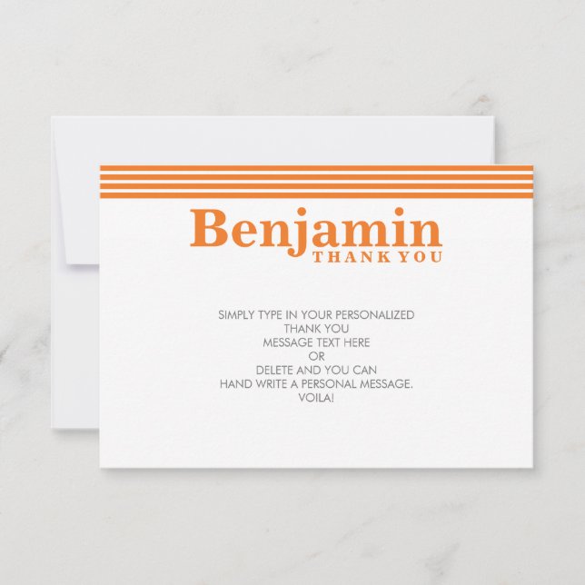 CUSTOM DANK IHNEN NOTIEREN coolen modernen fett-Na Dankeskarte (Vorderseite)