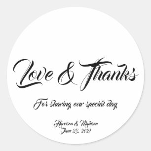 Custom Danke Hochzeitgeschenk für Tagaufkleber Runder Aufkleber