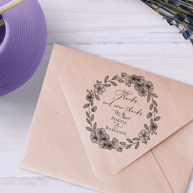 Custom danke Ihnen elegantes botanisches Zitat Gummistempel (Von Creator hochgeladen)