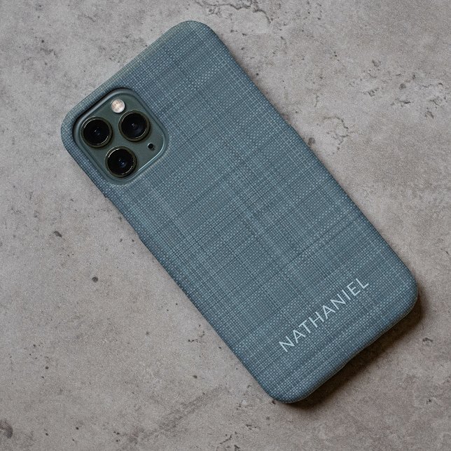Custom Dark Aquamarin Blue Gray Texture Pattern Case-Mate iPhone Hülle (Von Creator hochgeladen)