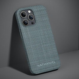 Custom Dark Aquamarin Blue Gray Texture Pattern iPhone 13 Pro Hülle