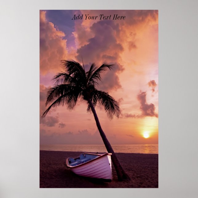 Custom Dark Beach Sunset Poster (Vorne)