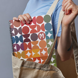 Custom Dark Blue Orange Magenta Red Retro Muster Planer