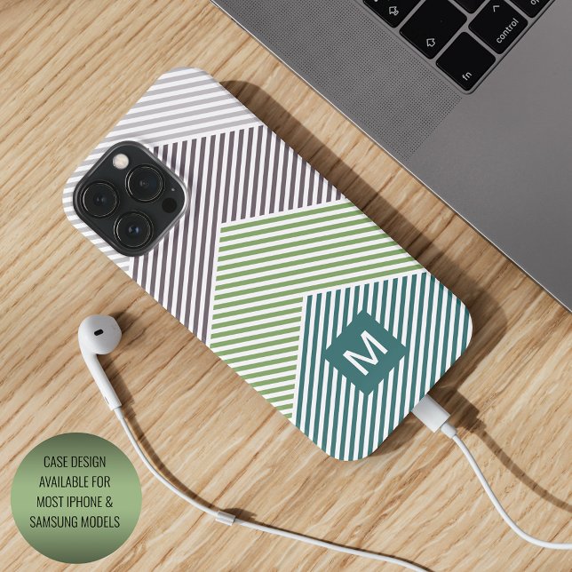 Custom Dark Brown Lime Green Taupe Muster Muster iPhone Hülle (Von Creator hochgeladen)