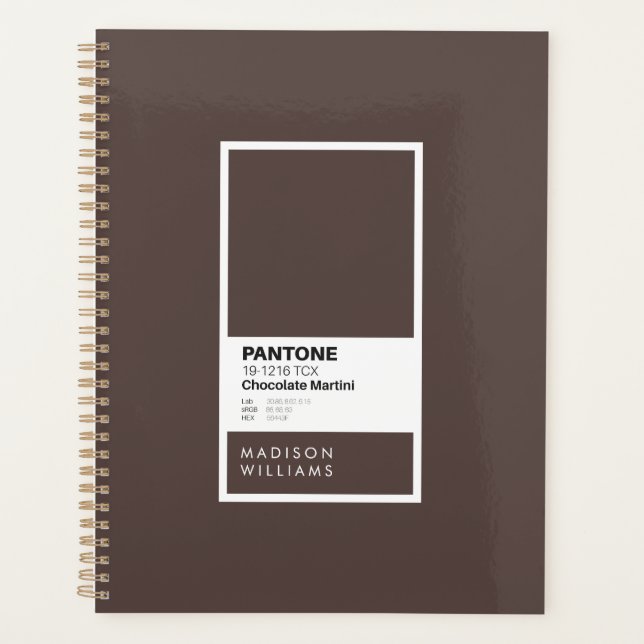 Custom Dark Brown Notebook | Personalisiert Schoko Planer (Vorderseite)