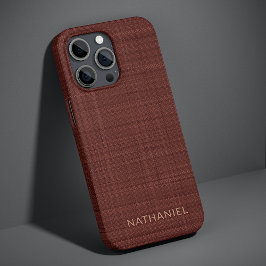 Custom Dark Burgundy Wine Red Textern Muster iPhone 13 Pro Hülle