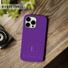 Custom Dark Deep Blue Lavender Lila Polka Dot Case-Mate iPhone 14 Pro Max Hülle