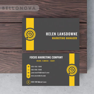 Custom Dark Gray Black Yellow Marketing Profession Visitenkarte