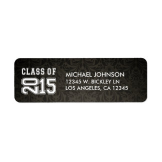 Custom Dark Gray Damask Class of 2015