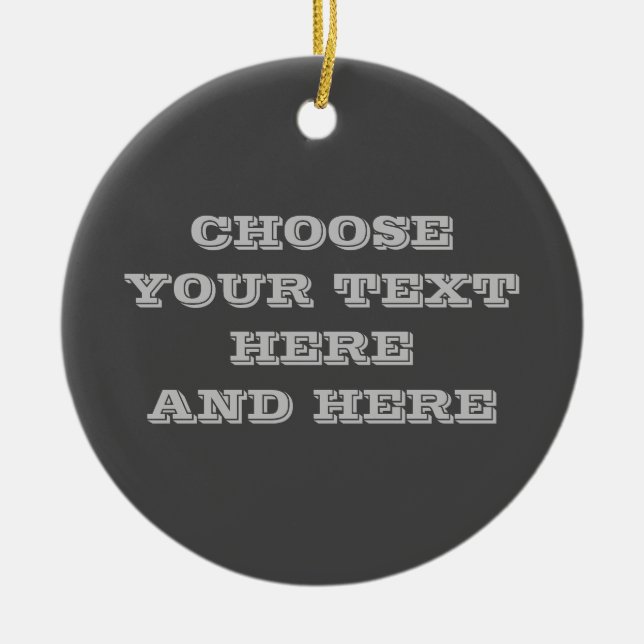 Custom Dark Gray Ornament - Ihr Text auf beiden Se (Vorne)