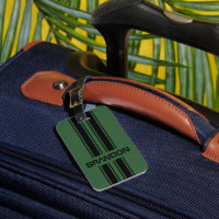Custom Dark Green Black Auto Race Sport Stripes