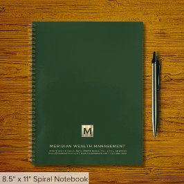 Custom Dark Green Gold Monogram Notebook Notizbuch