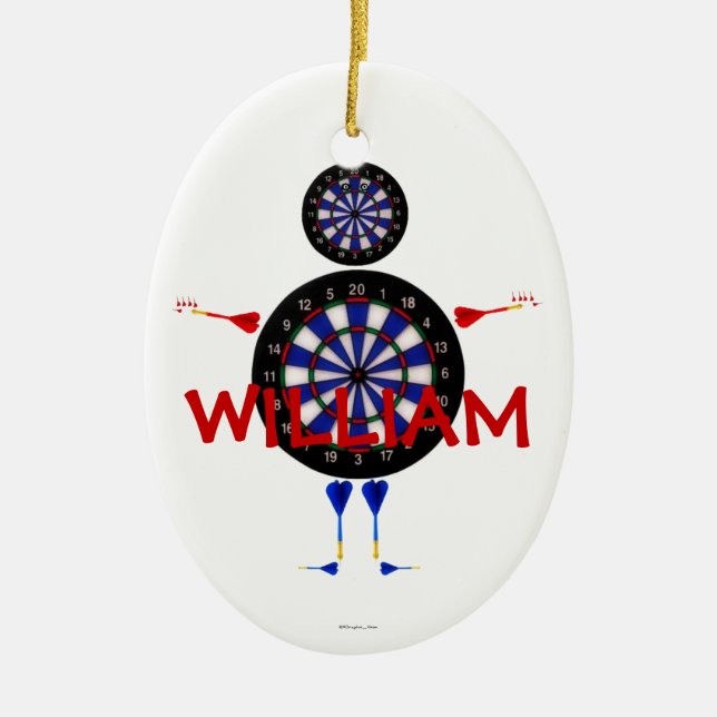 Custom Darts Cartoon Keramikornament (Vorne)