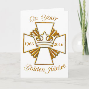 Custom Date Golden Jubilee Glückwunsch, Gold C Karte
