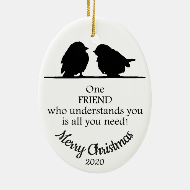 Custom Dated Christmas Friend versteht Sie Keramik Ornament (Hinten)