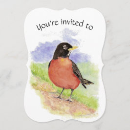 Custom Dating Birthday Party Robin Bird Art Einladung