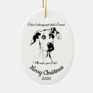 Custom Dating Christmas Great Dane Hunde Humor Keramikornament