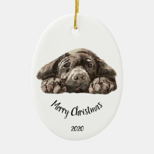 Custom Dating Christmas Labrador Retriever Keramik Ornament