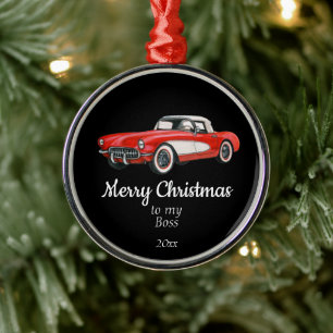 Custom Dating Christmas Vintage Car BOSS Ornament Aus Metall