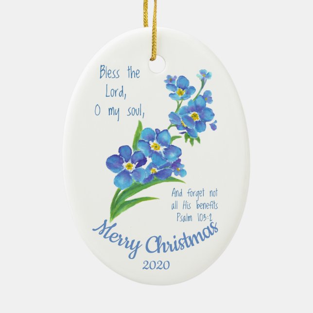 Custom Dating Weihnachten segne den Herrn Keramik Ornament (Hinten)