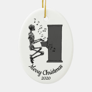 Custom Dating Weihnachtslustige Skeletton Klavier  Keramik Ornament