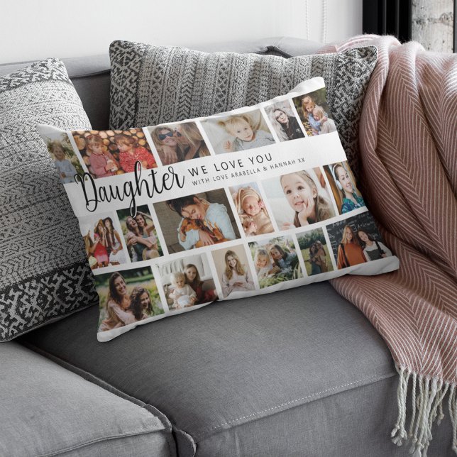 Custom Daughter 18 Photo Collage Lendenkissen (Von Creator hochgeladen)