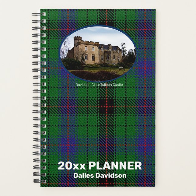 Custom Davidson Scottish Clan Castle Tartan Weekly Planer (Vorderseite)