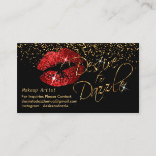 Custom - Dazzle-Wunsch - Rote Lippen Visitenkarte