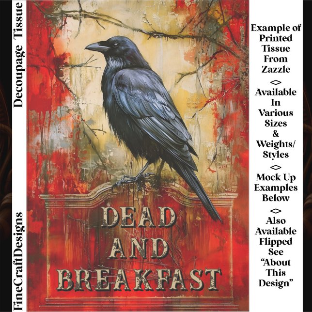 Custom “Dead and Breakfast” Spooky Raven Art ET3L Seidenpapier (Von Creator hochgeladen)