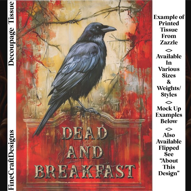 Custom “Dead and Breakfast” Spooky Raven Art ET3R Seidenpapier (Von Creator hochgeladen)