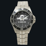 Custom Deejay Uhr | Music Disk Jockey<br><div class="desc">Custom Deejay Uhr | Music Disk Jockey mit Kopfhörern. Coole Geschenkidee für DJs.</div>
