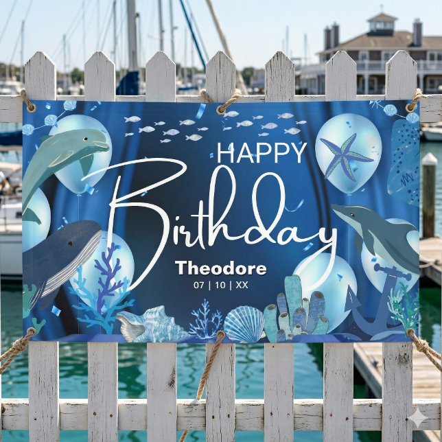 Custom Deep Sea Birthday Banner (Deep sea dreams start here.)