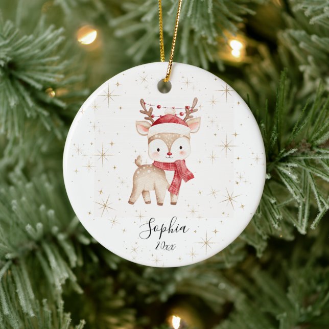 Custom Deer Christmas Ornament (Baum)