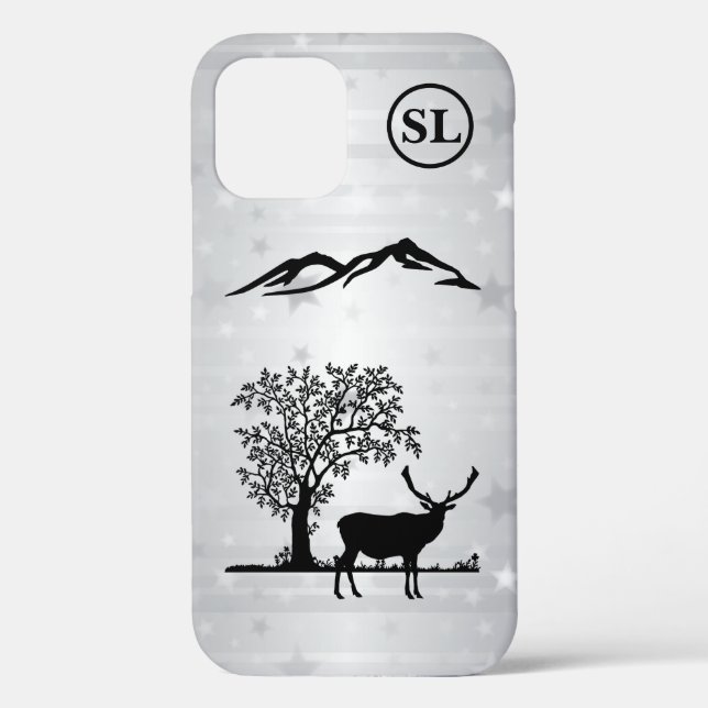 Custom Deer Silhouette Apple iPhone 12 Fall Case-Mate iPhone Hülle (Rückseite)