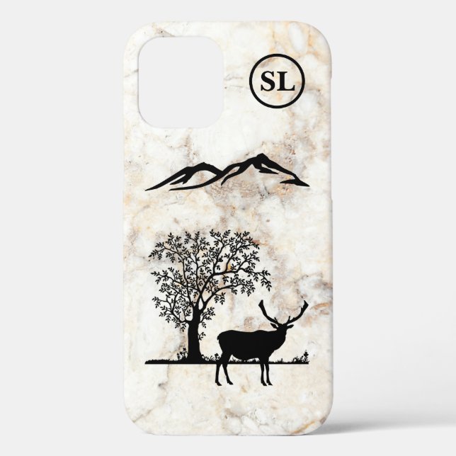 Custom Deer Silhouette Apple iPhone 12 Fall Case-Mate iPhone Hülle (Rückseite)