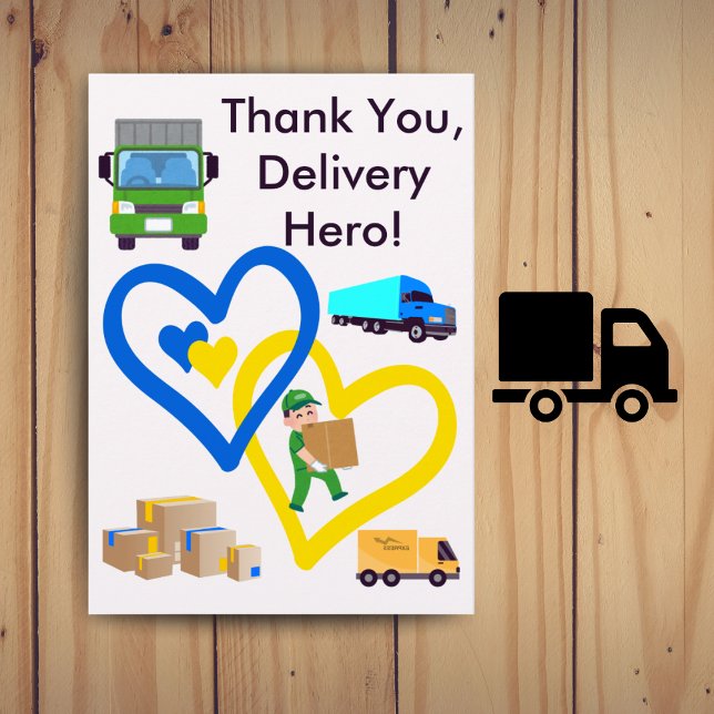 Custom Delivery Driver Card With Editable Note Dankeskarte (Von Creator hochgeladen)