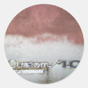 Custom Deluxe Rosa und Weiß Runder Aufkleber