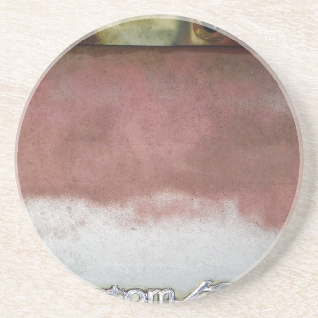 Custom Deluxe Rosa und Weiß Sandstein Untersetzer (Vorne)
