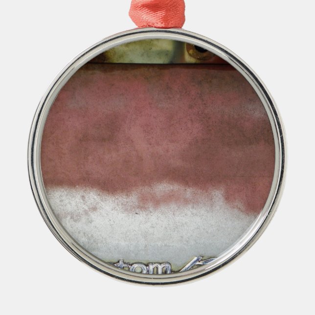 Custom Deluxe Rosa und Weiß Silbernes Ornament (Vorne)