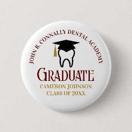 Custom Dental School Abschluss Maroon Gold Button